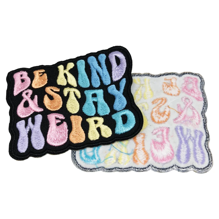 Heat Transfer Embroidery Patch Custom Brand Logo Embroidered Clothing Badges Iron On Embroidery Patches for Clothing