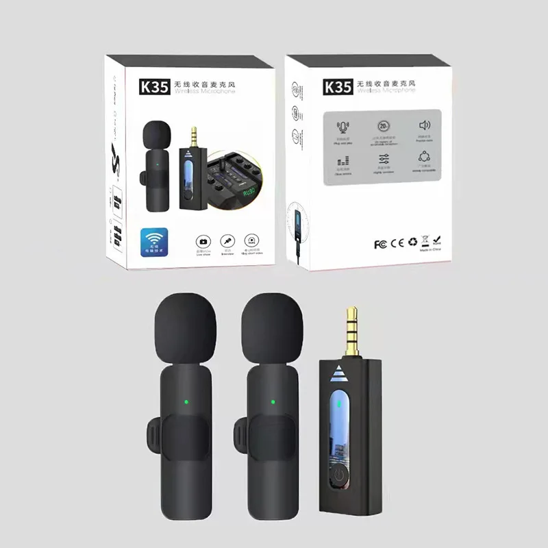 K35 Plug-Play 3 5 мм Jack приемник беспроводной Lavalier микрофон с усилителем мощности для динамиков цифровая камера двойной мини-микрофон