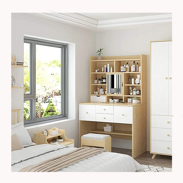 Multifunctional cheap and simple dressing table design makeup 6 drawer table set dressing table