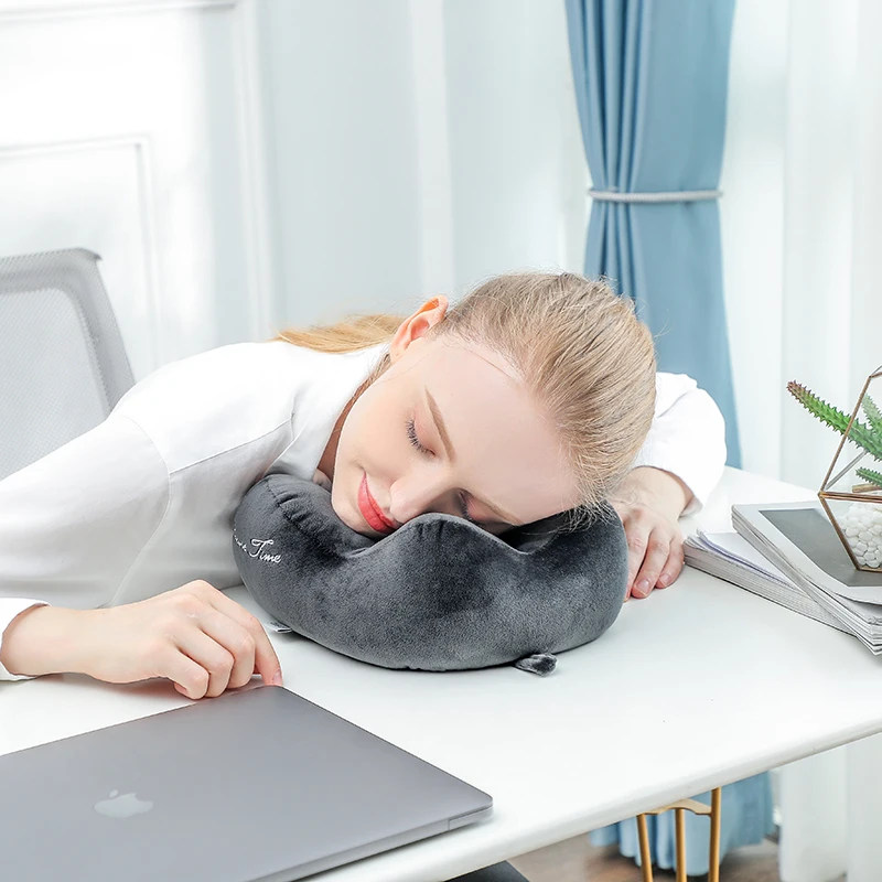 Customized Size U Shape Micro Beads Travel Neck Pillow for Airplanes