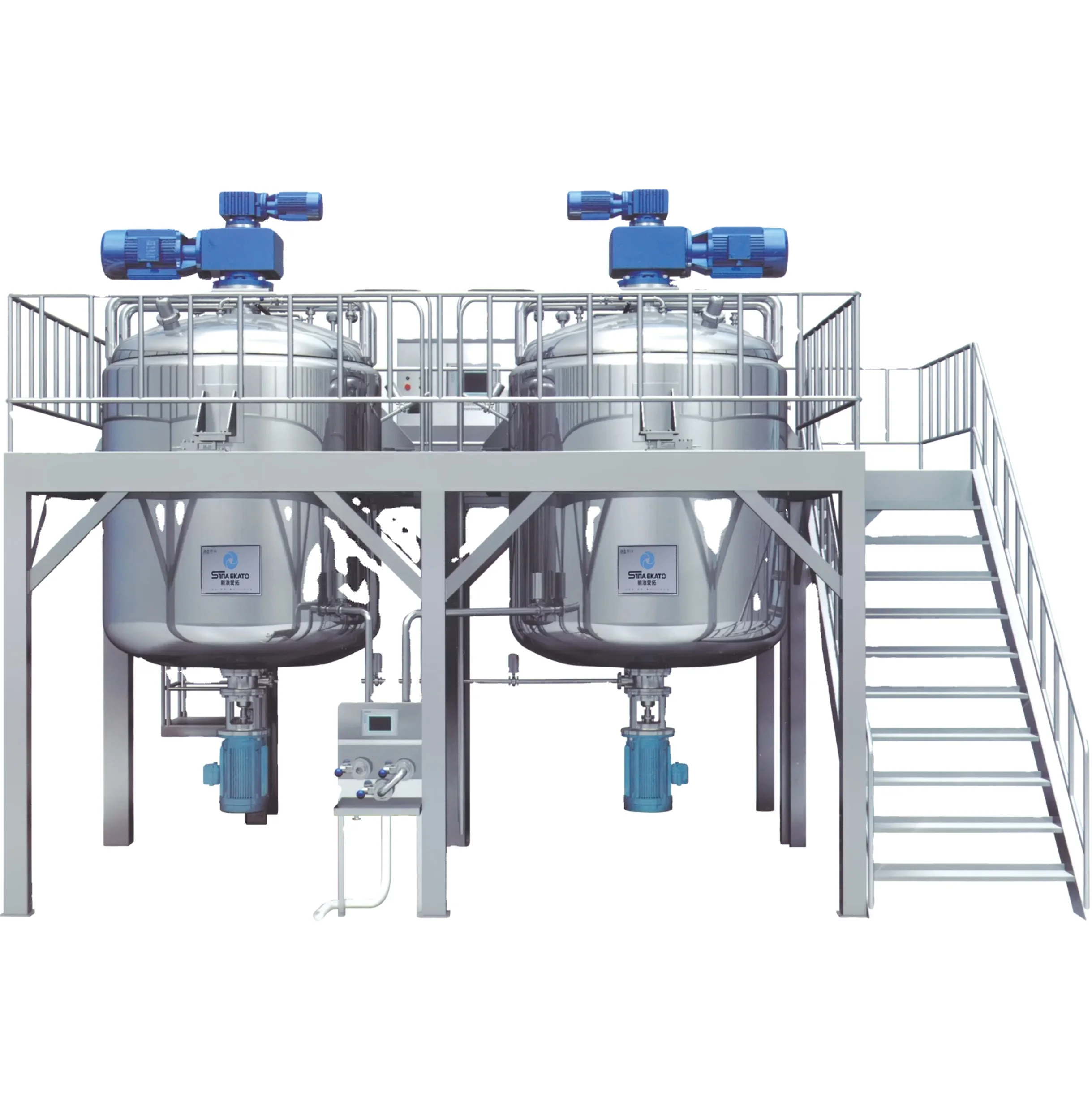 Sufficient supply homogenizer mixer with agitator tank for making liquid soap shampoo lotion gel electric heating mixing machine