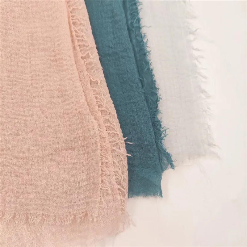 wholesale factory price cotton crinkle scarf hijabs shawl crinkle bubble crinkle hijab cotton ready colors provide