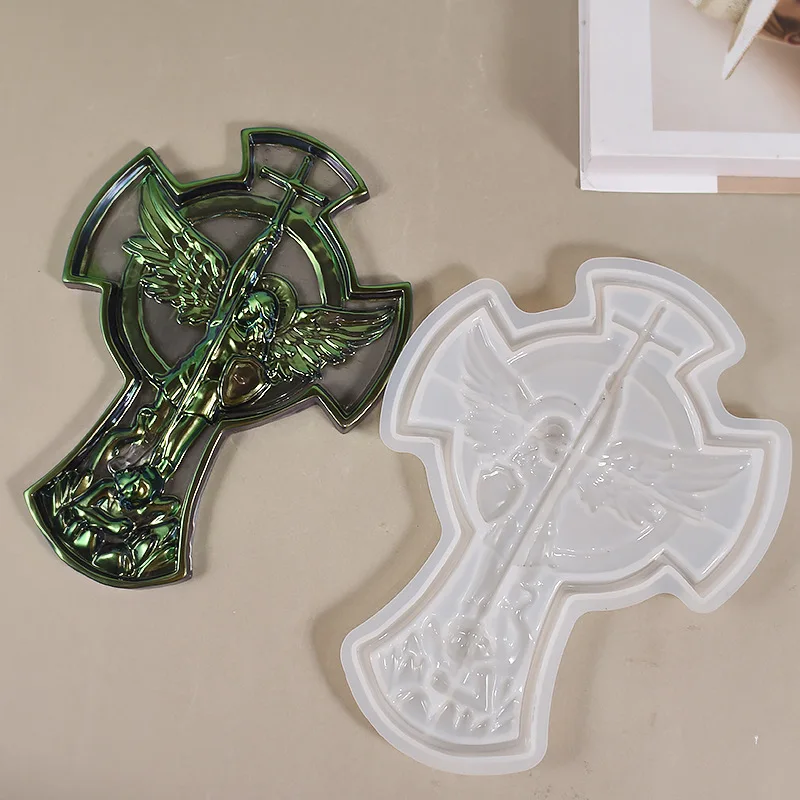 Epoxy Resin Plaster Mike Hanging Cross Storage Dish Silicone Mold