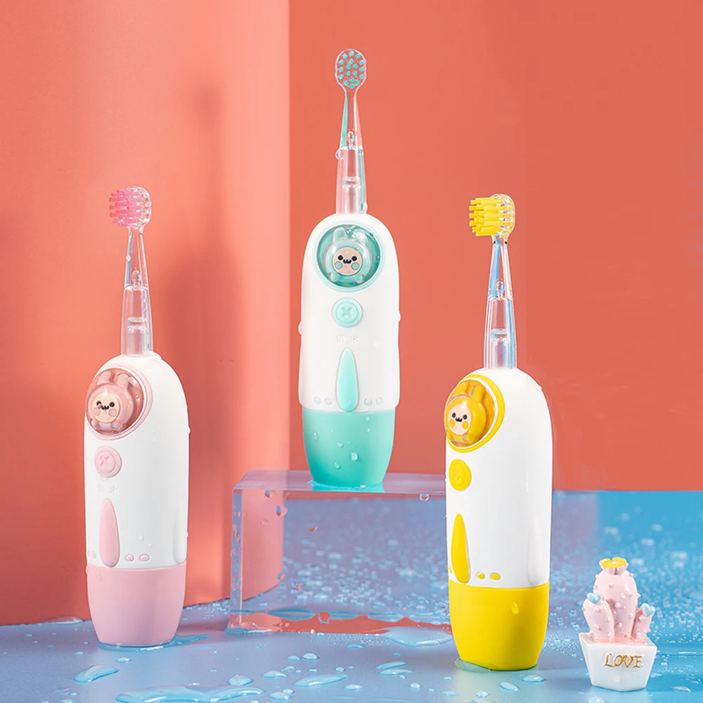 Силиконовая 360 электрическая зубная щетка с мультяшным рисунком, водонепроницаемая зубная щетка, Умная Автоматическая электрическая зубная щетка для детей