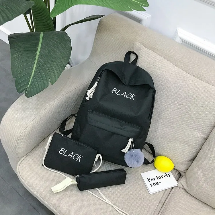 2023 Fashion shoulder bag pencil bag backpack 3pcs high school students school bag set