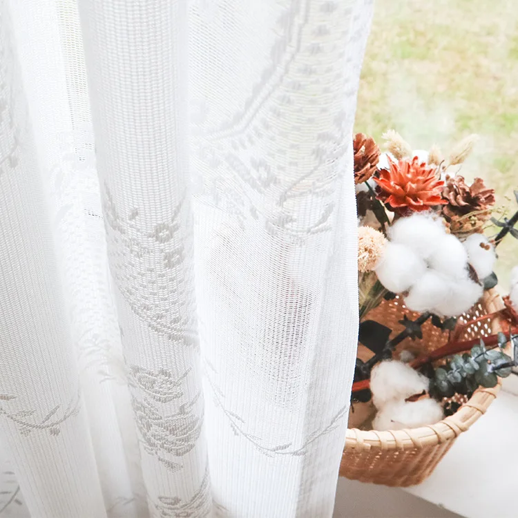 New Romantic Rose Lace Curtain Luxury For Living Room Curtains