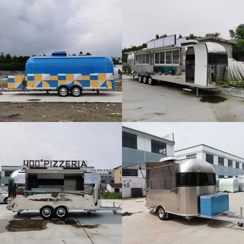 UKUNG Hot Sale USA Standard Mobile food trailer ready to ship new designed outdoor barbecue food cart