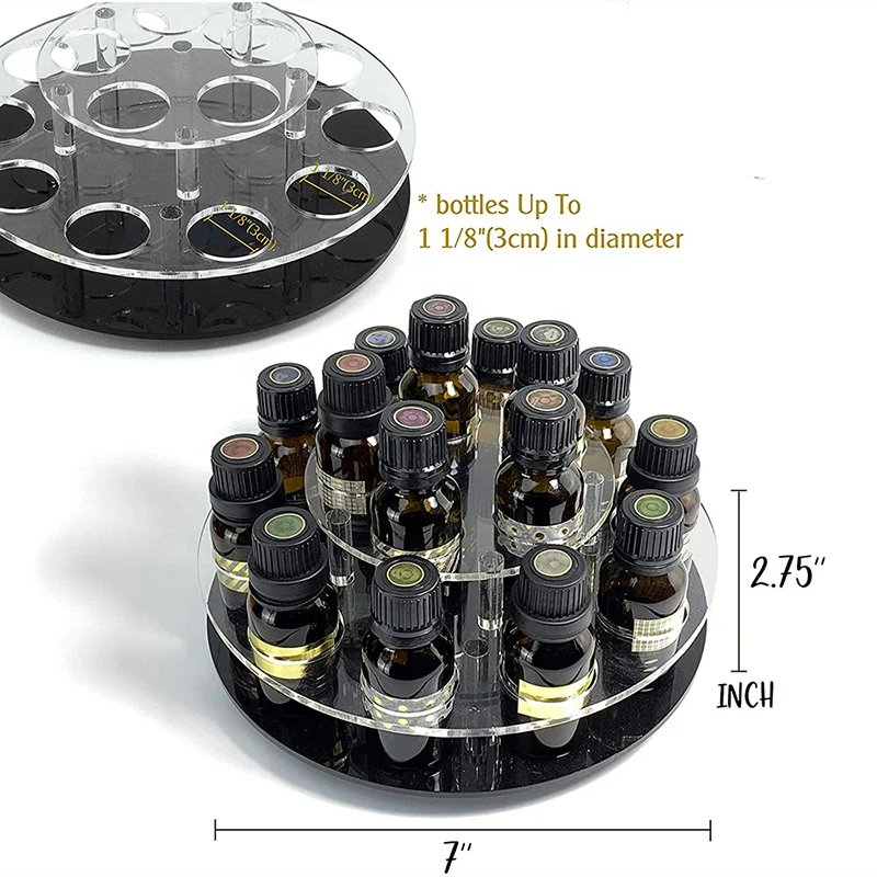 2021 Hot Sale Round Rotating Perfume Essential Oil Acrylic Bottle Display Stand