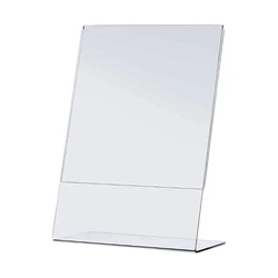 High Quality Custom Print Slant A4 Size Transparent Acrylic Table Top Poster Holder Price Sign Table Sign For Office
