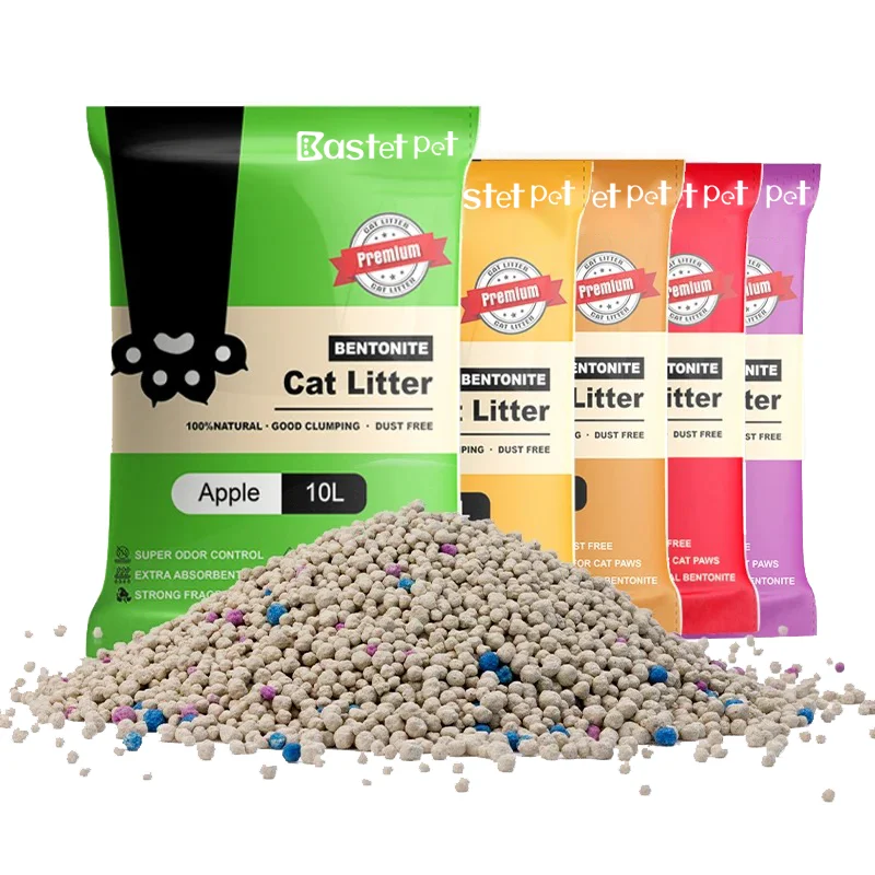 OEM Manufacturers 100% Natural Sodium Bentonite Cat Litter Lemon Scent Odour Lock Strong Dust Free Ball Cat Litter Factory