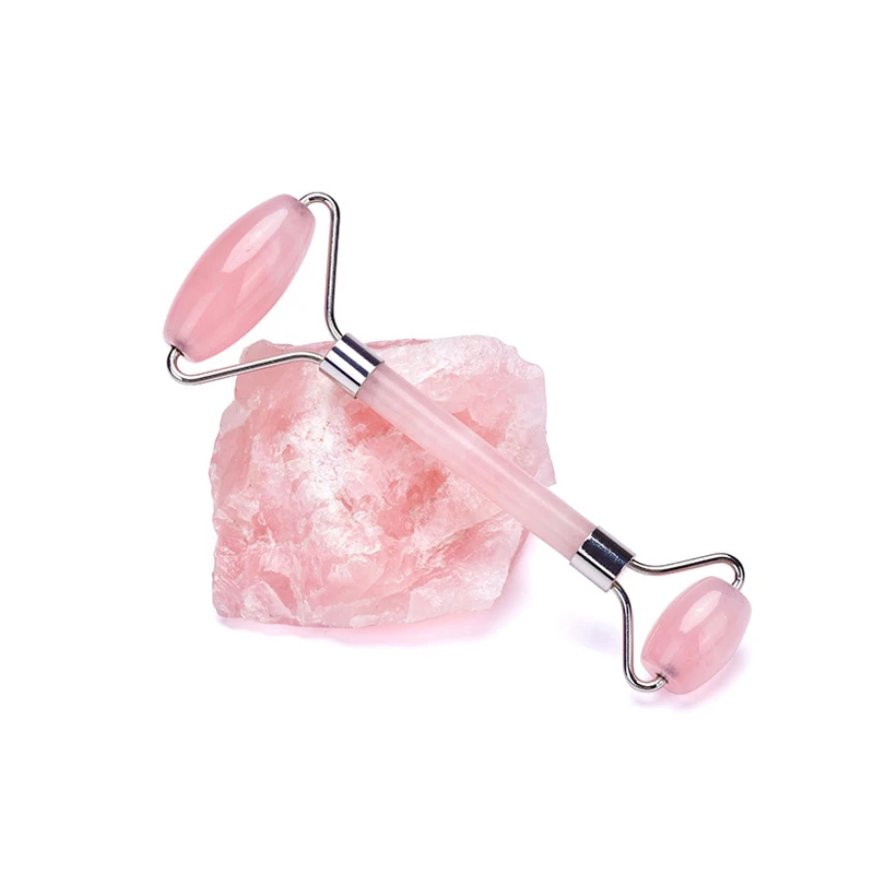 Natural Rose Quartz Massager Facial Beauty Mushroom Shape Massage Tools Relax Health Jade Stone Roller