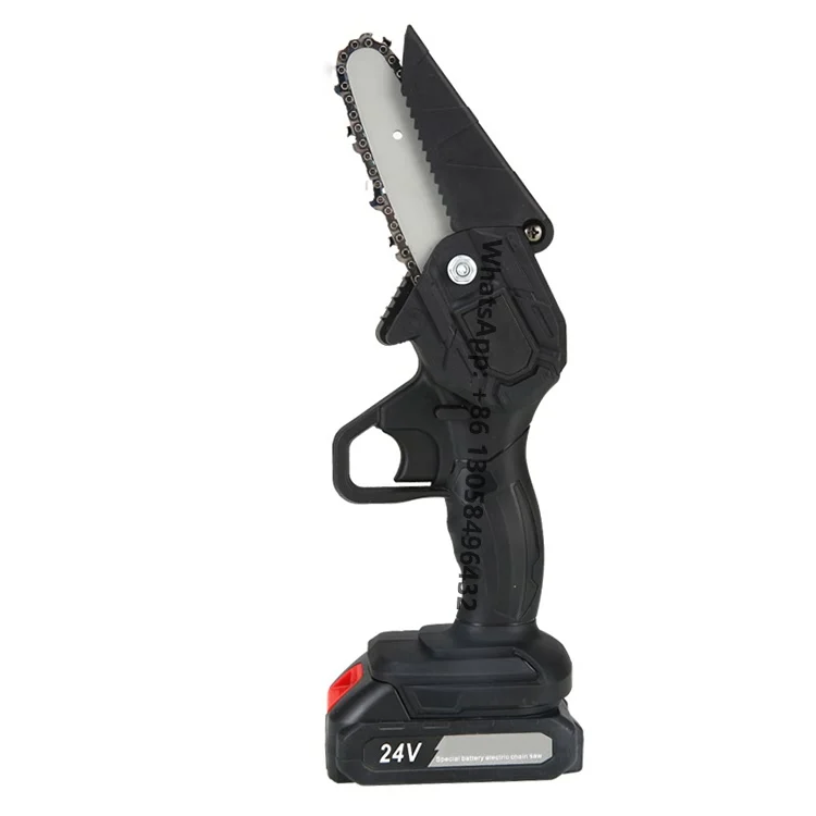 24v Mini Chain Saw Rechargeable Lithium Battery Portable Cordless Electric Chainsaw For Woodworking Garden Pruning