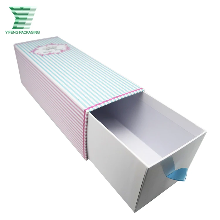 Customized Printing Logo Colorful Pink Toy Packaging Baby Doll Paper Box Drawer Sliding Toy Gift Box