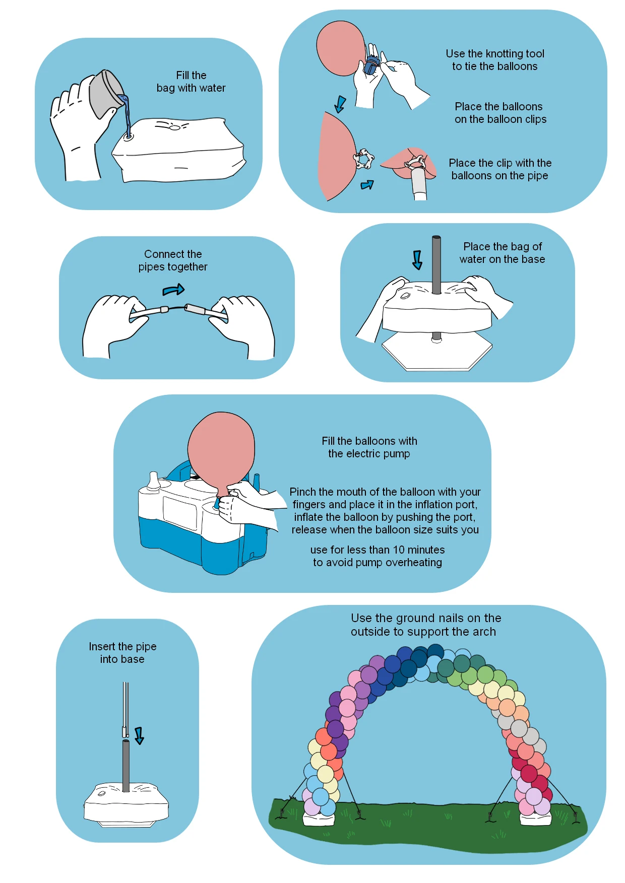 Wholesale 15 sections carbon fiber balloon rack 9 feet high party supplies background decoration balloon arched bracket