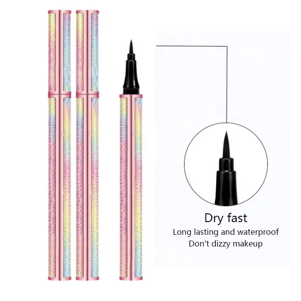 Low MOQ liquid eyeliner private label waterproof eyeliner pen dry fast custom your brand black liquid eyeliner