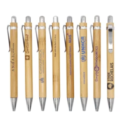 eco friendly promotional plastic accessory push bamboo color ball point pens with customized logo
