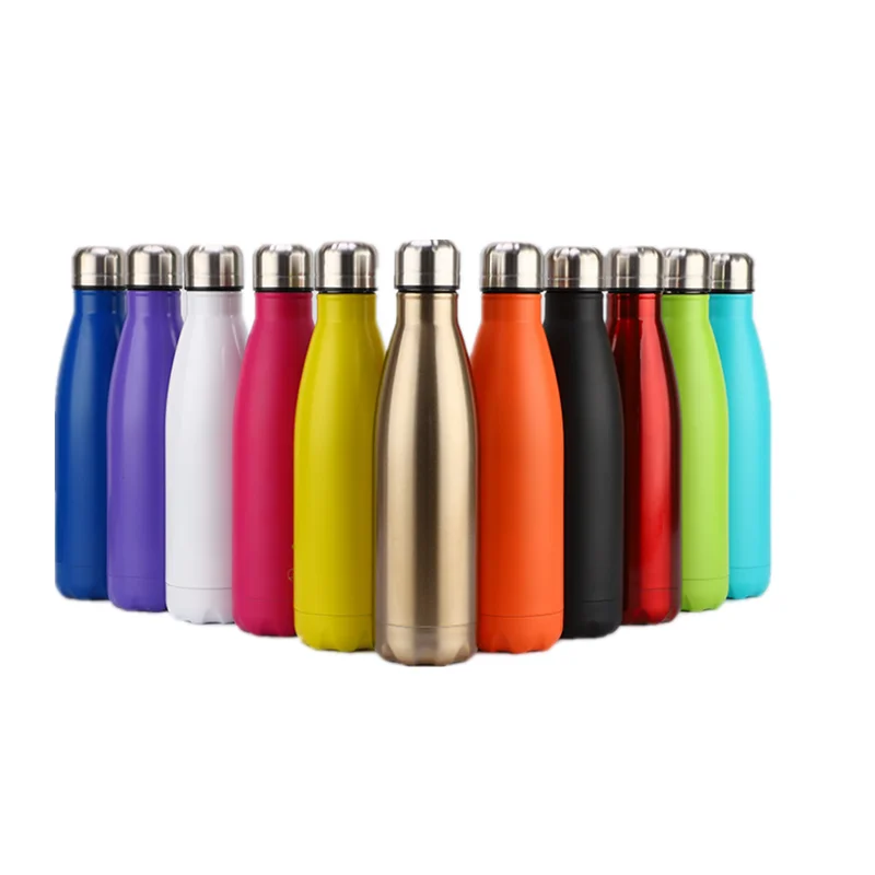 500ml Vacuum Insulated Travel Water Bottle Leak-proof Double Walled Cola Shape Stainless Steel Water Bottle