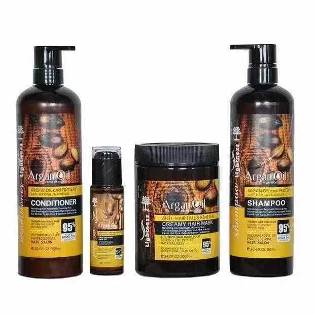 Manufacturer Regenerating Repairing Nourishing Keratin 100% Natural Herbal Argan Oil Hair Shampoo and Conditioner Set