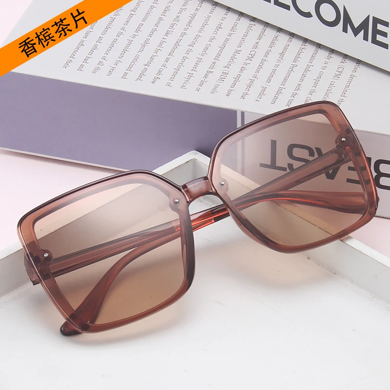 5253 Retro men and women windproof glasses with big frame square contracted fashion sunglasses