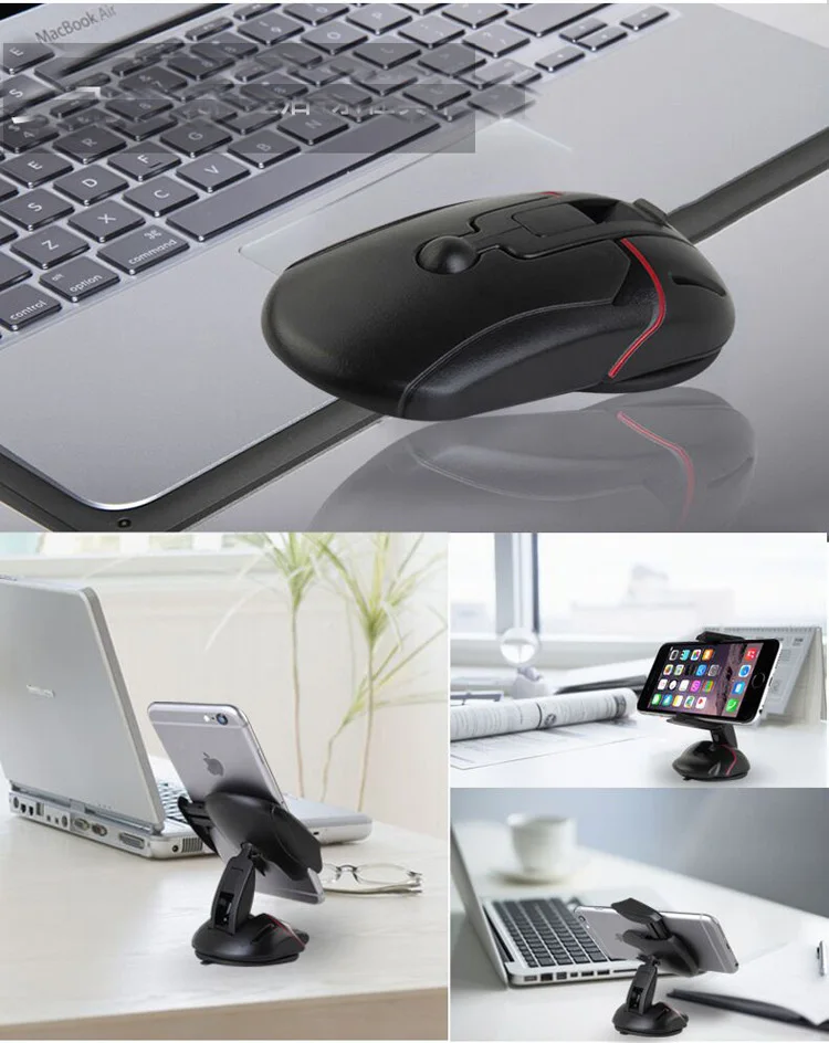 Mouse Shape Car Holder Creative Navigation Multi-function Suction Cup Mobile Phone Folding Holder  Car Suction Cup Bracket