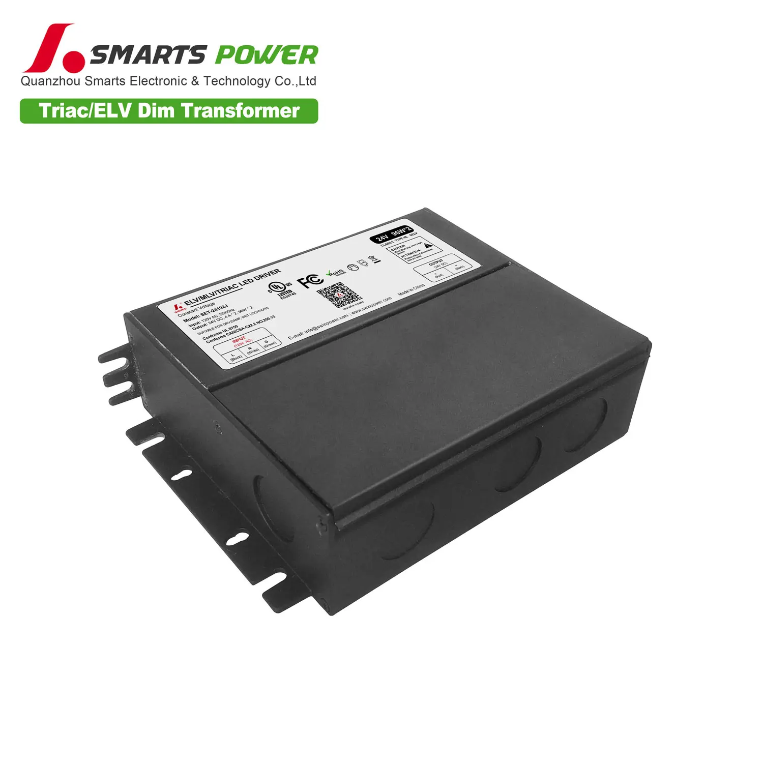 triac dimmable 192w 24v indoor constant voltage led driver transformer junction box