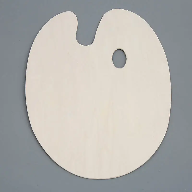 China Wholesale High Quality Unfinished wood Oval Shaped Wooden Non-Stick Oil wooden paint pallets