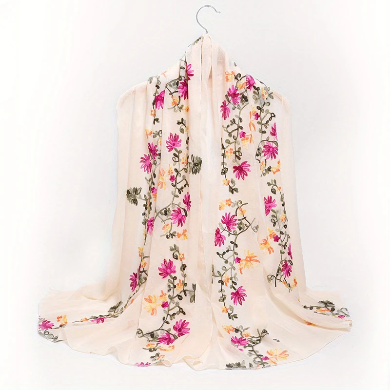Custom female thick soft female handkerchief scarves are embroidered for women