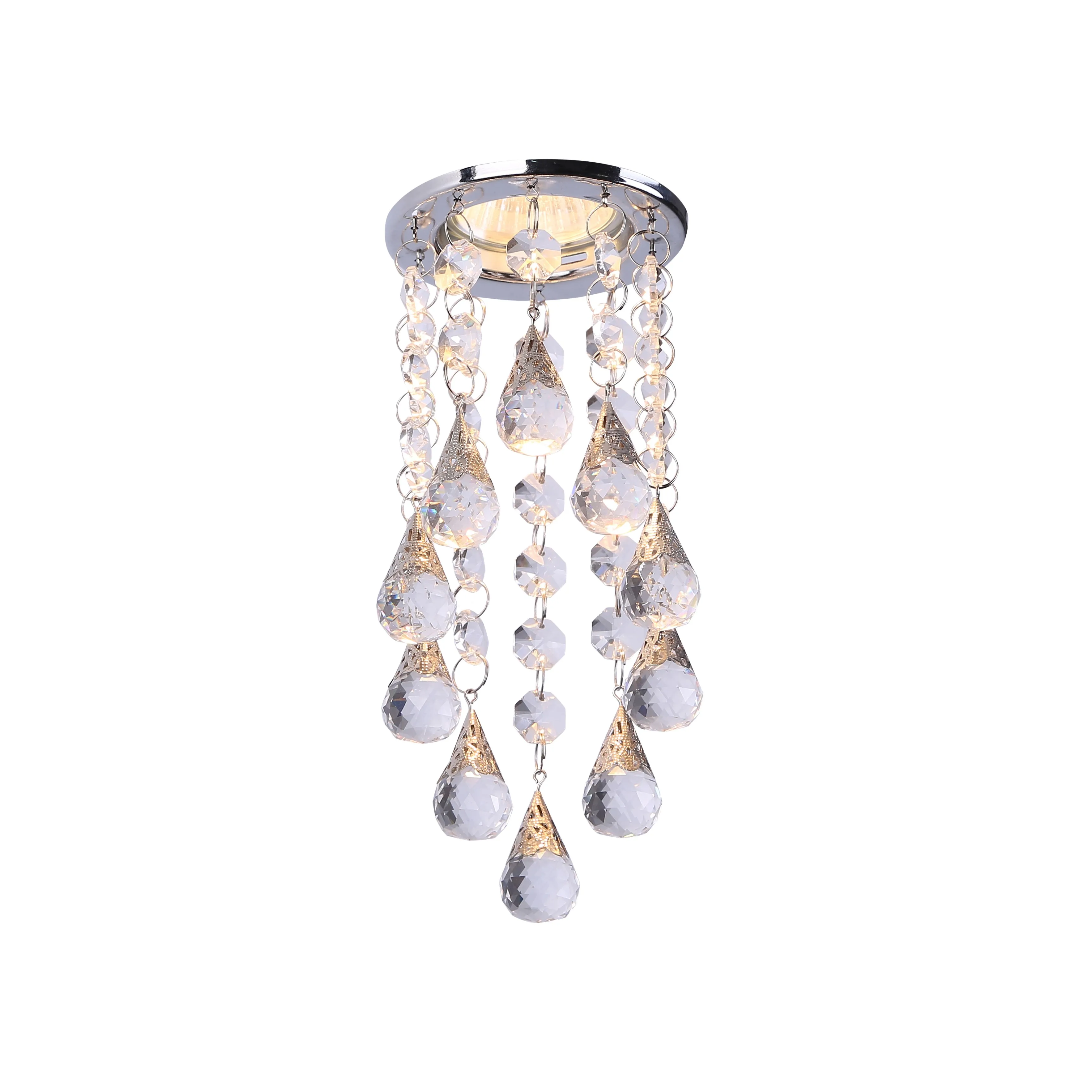 Mini crystal ceiling lights beads connected lamp GU10/MR16 recessed spot light