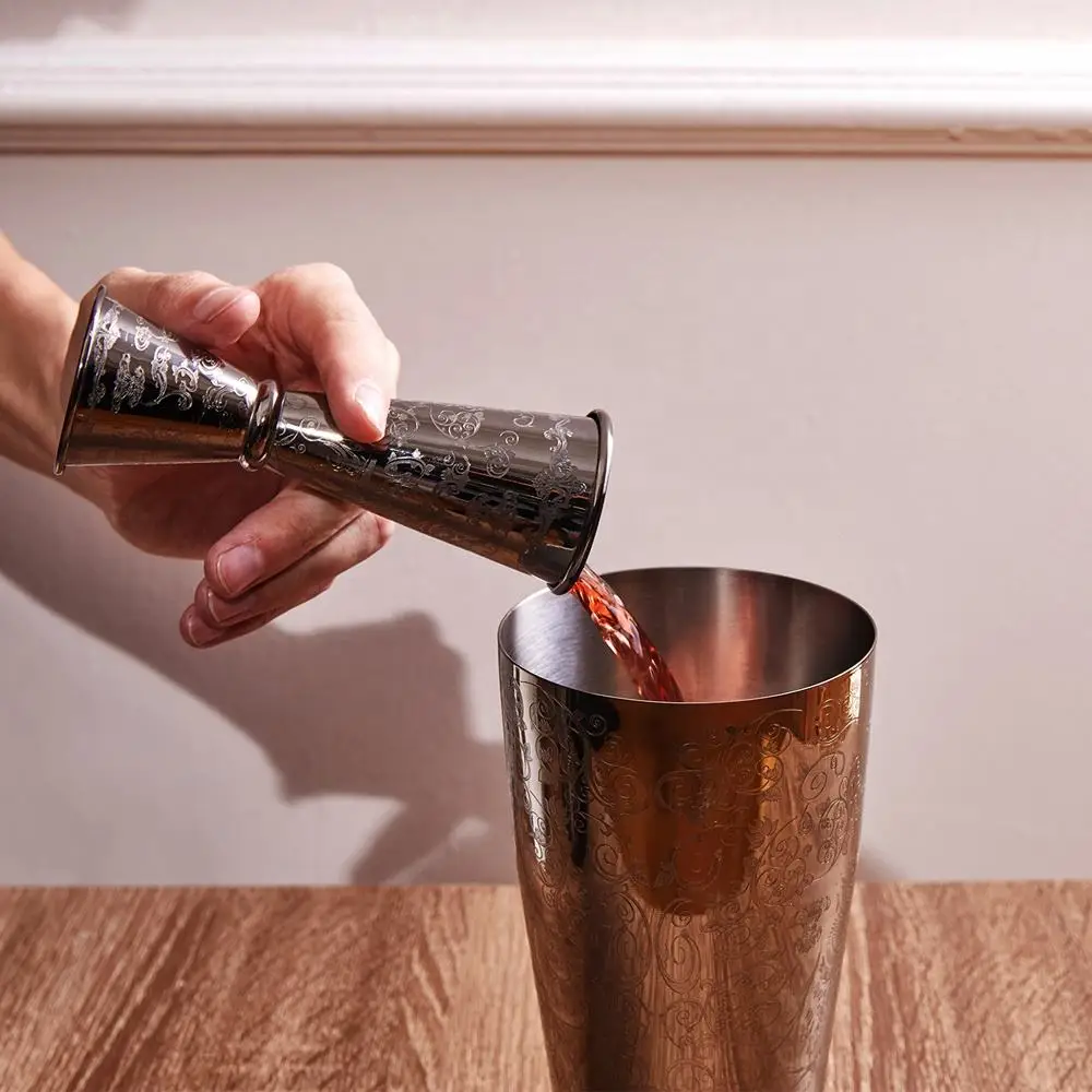 Factory Direct Black Copper Food Grade 304 Stainless Steel Cocktail Shakers Set