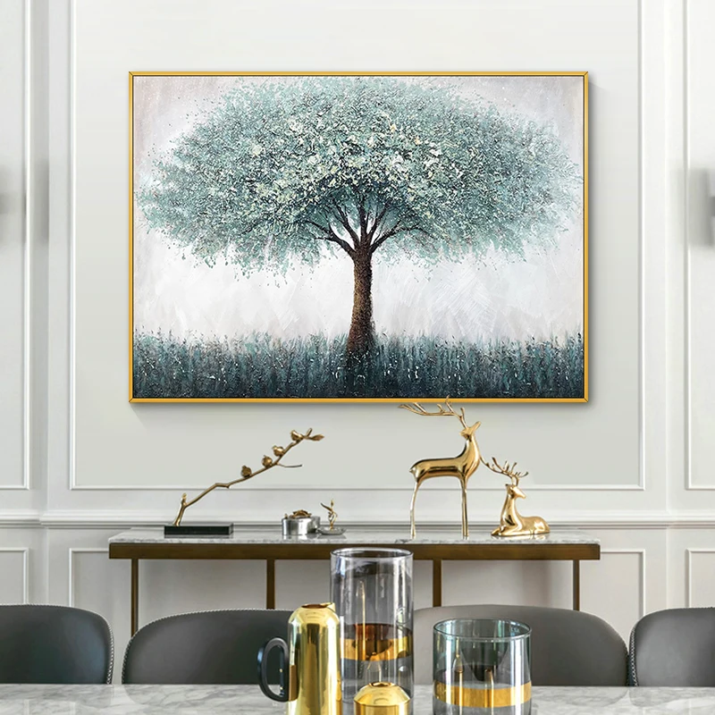 Newest Chinese Creative Tree Abstract Oil Painting on Canvas for Home Decor Hotel Project