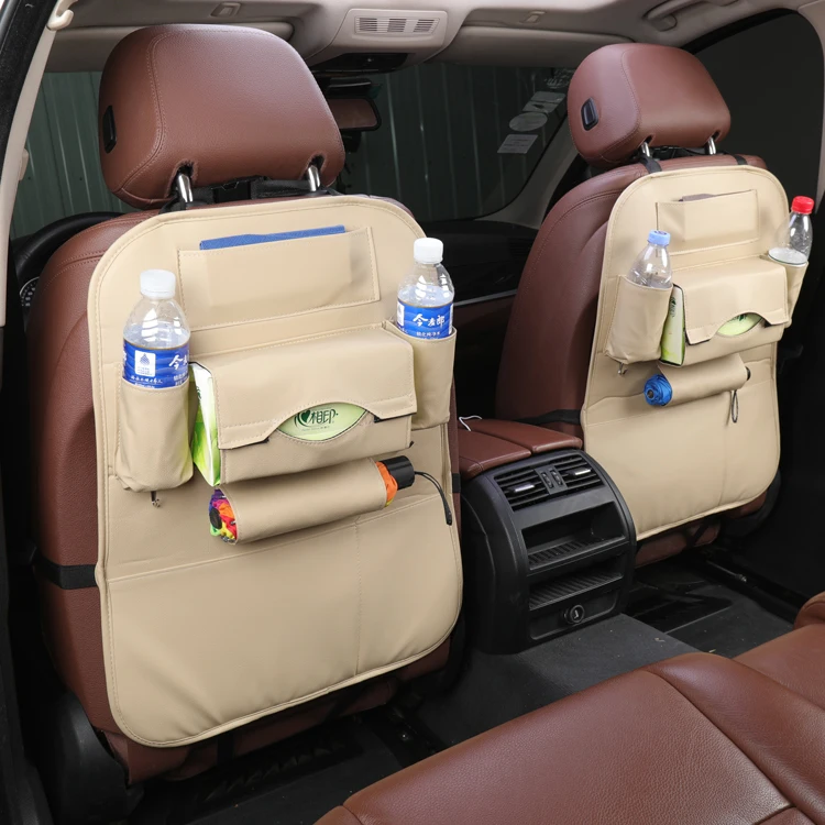 new design car back front seat protector organizer with lots of pockets