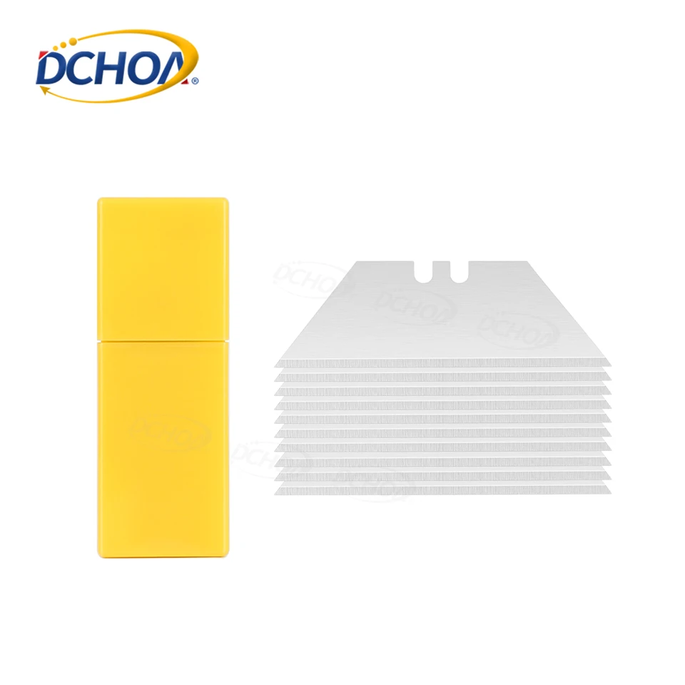 DCHOA Replaceable Heavy Duty SK5 High Carbon Steel Utility Blade Trapezoidal Cutter Blades