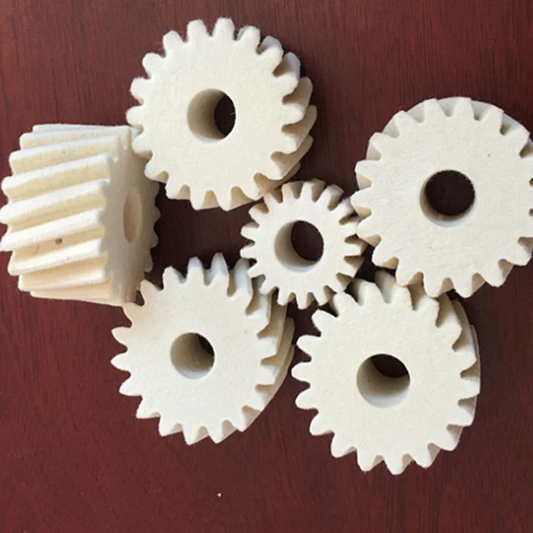 Special Offer Industrial Use Oil Absorbing Pure Felt Grinding Wheel Spur Gear White Wool Felt Gear For Machinery