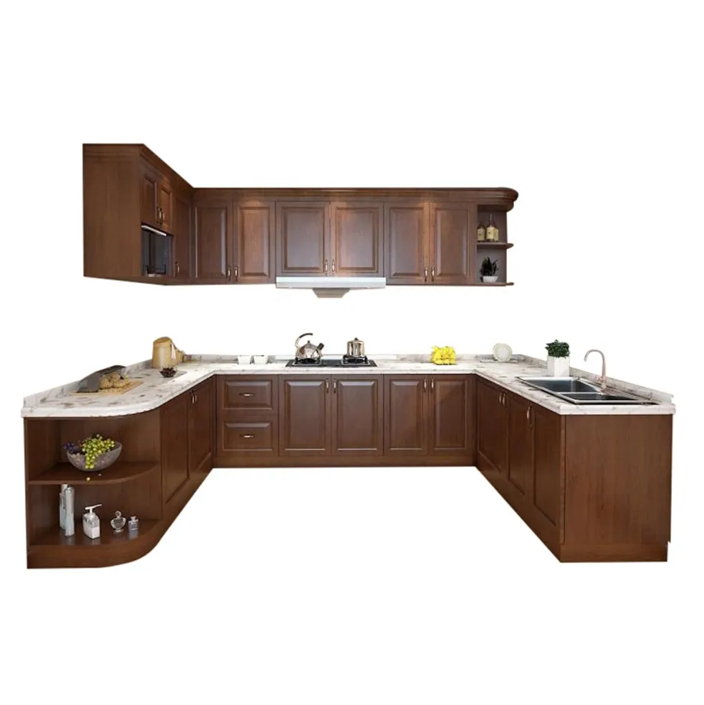 American Colorful Wooden Doors custom Designs Kitchen Cabinet Set