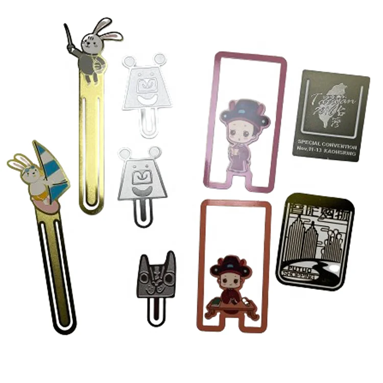 Vast Gifts 2023 Hot Sale Promotional Custom Shape Brass Iron Enamel Metal Cute Stained Bookmark Sheet for Marking
