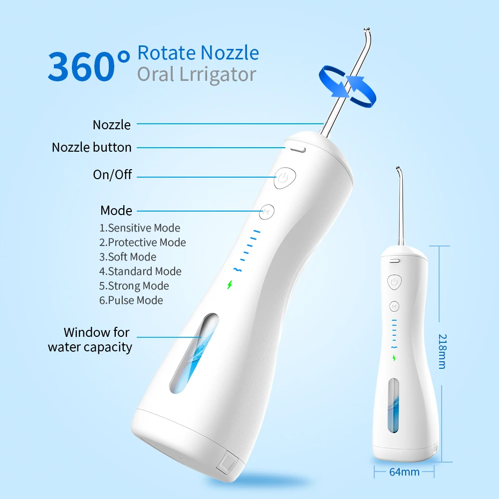OEM ODM AvailableMCElife Rechargeable Oral Portable Irrigator Dental Water Flosser For Daily Teeth Cleaning