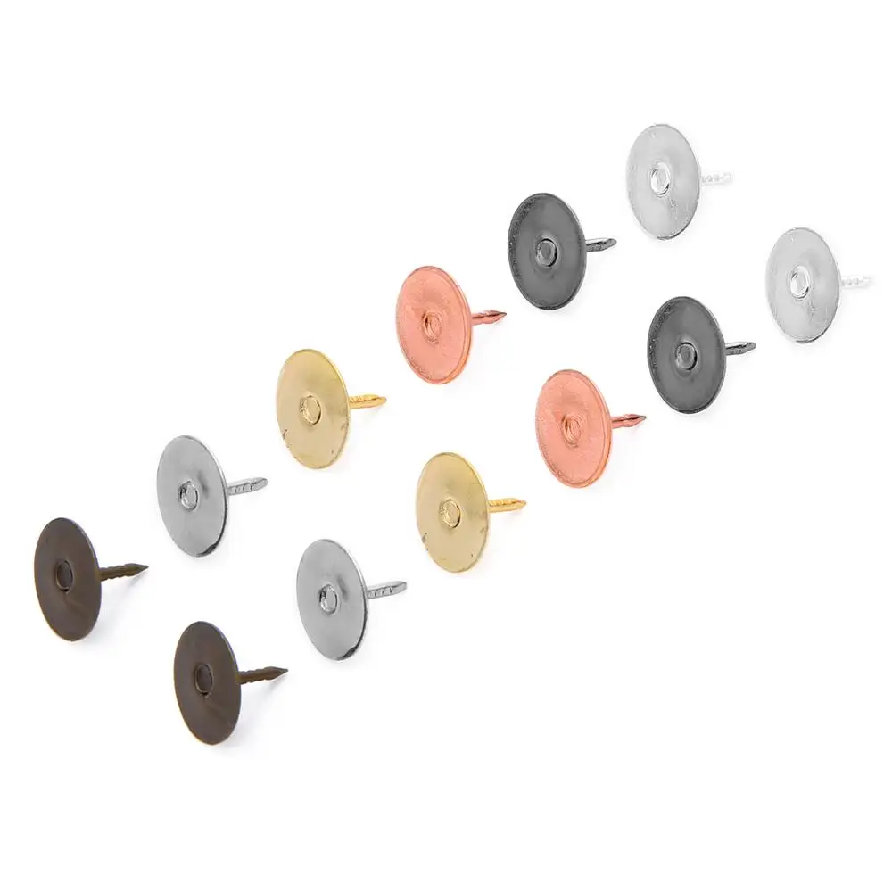 50pcs Copper Butterfly Cap Spur Pin Micro Chapter Accessories Round Head Premium Luxury Card Cap Pins For Jewelry Making