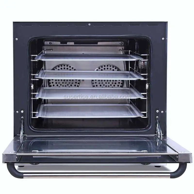 Industrial baking oven, Hot air convection oven, Stainless Steel 4 Trays Hot-air Convection Oven with steam