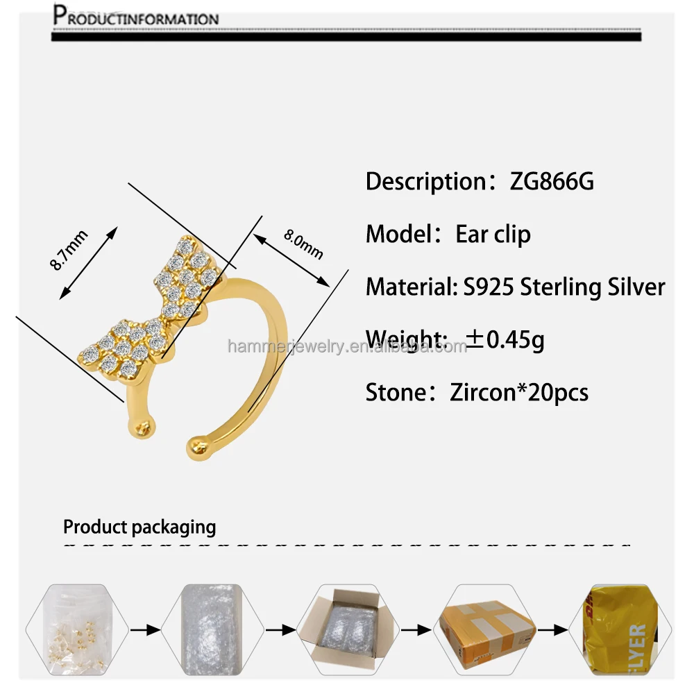High quality 925 Sterling Silver Gold Plated with zircon  butterfly  jewelry earrings for women and children