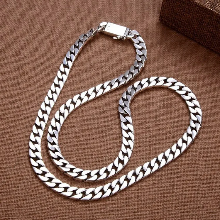 G2427 Wholesale pulsera de plata Hip Hop 6MM 7MM 8MM Chain Link 925 Sterling Silver Cuban Bracelet Fine Jewelry Bracelets