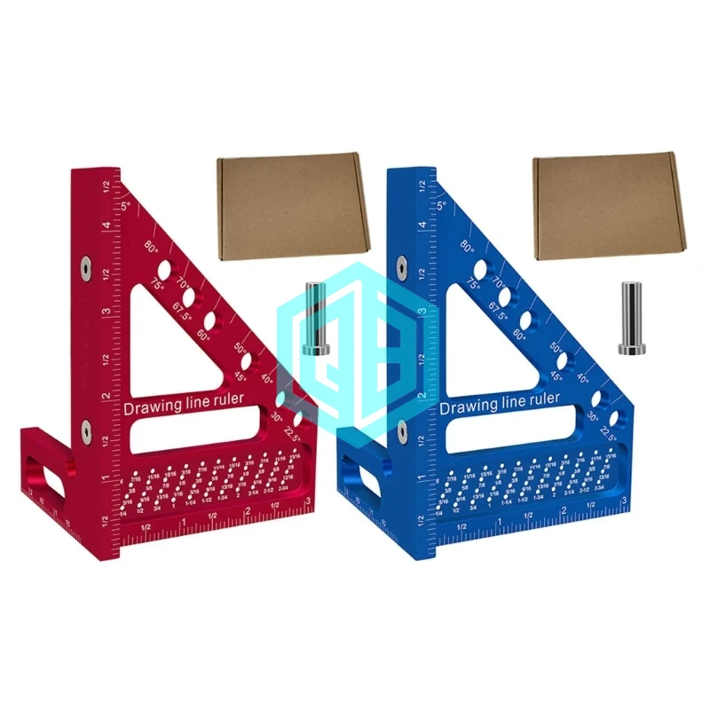 Durable OEM Custom CNC Machining Aluminum Parts for Woodworking 45/90 Degree Square Protractors Carpentry Accessories