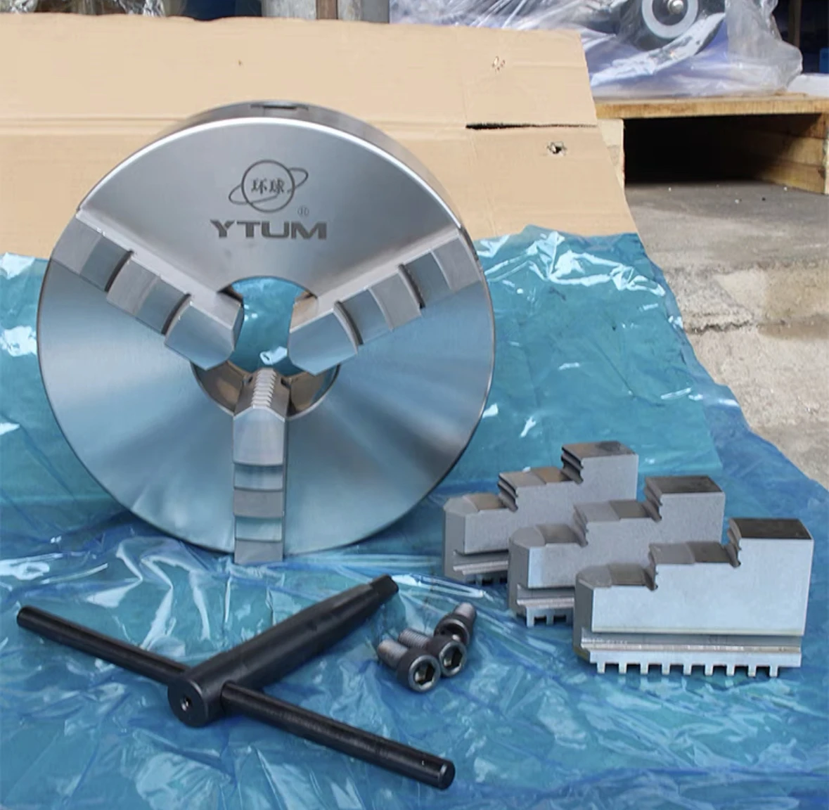Chinese Yantai manufacturer YTUM hollow chuck K11 160 200 250 315mm lathe 3 jaw self centering chuck quotation price