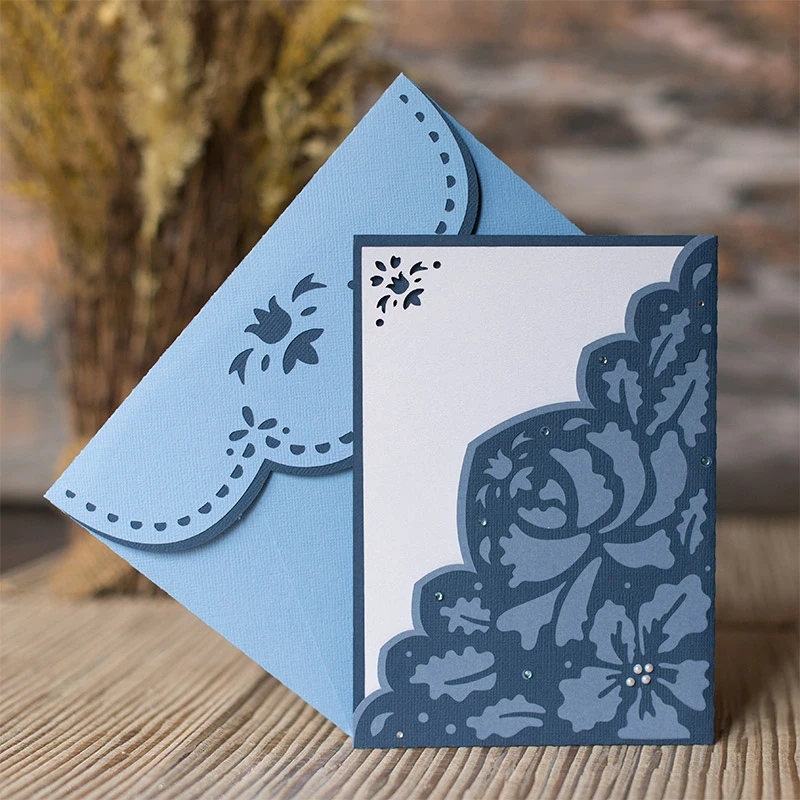 
Rose Pattern Die Cut Wedding Invitation Metal Cutting Dies For Scrapbooking Card Making Handmade Embossing Die Mould Stencil 