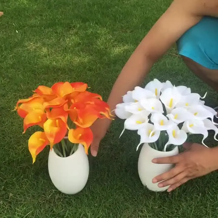 Wholesale Artificial Flowers High Quality Home Decoration Plants Soft Color PU Real Touch Plastic Faux Calla Lily