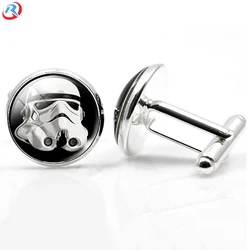 Custom own logo popular clowns Series Metal Gem Glass Cufflinks/cuff link wholesale