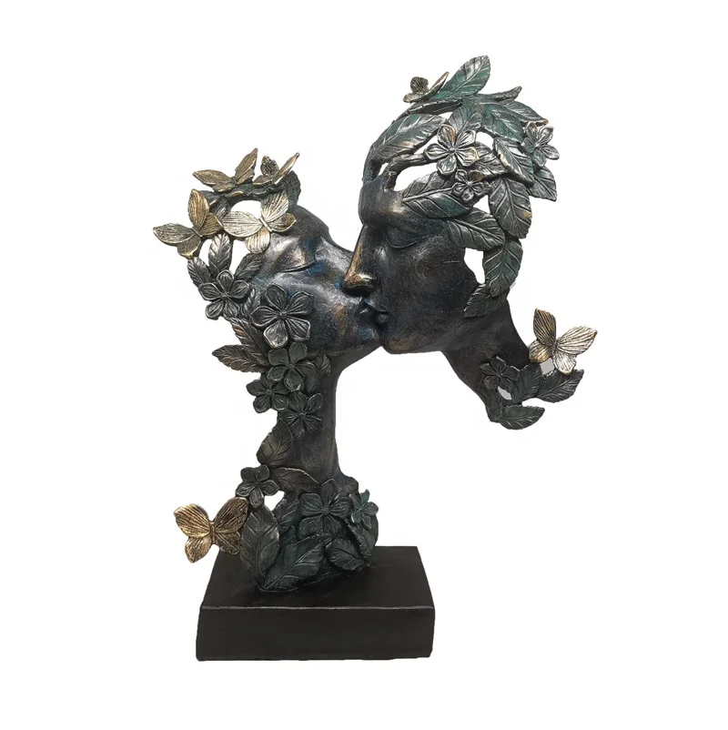 
Plyresin Modern sculpture abstract human statue, resin home decor art lover kissing sculpture 