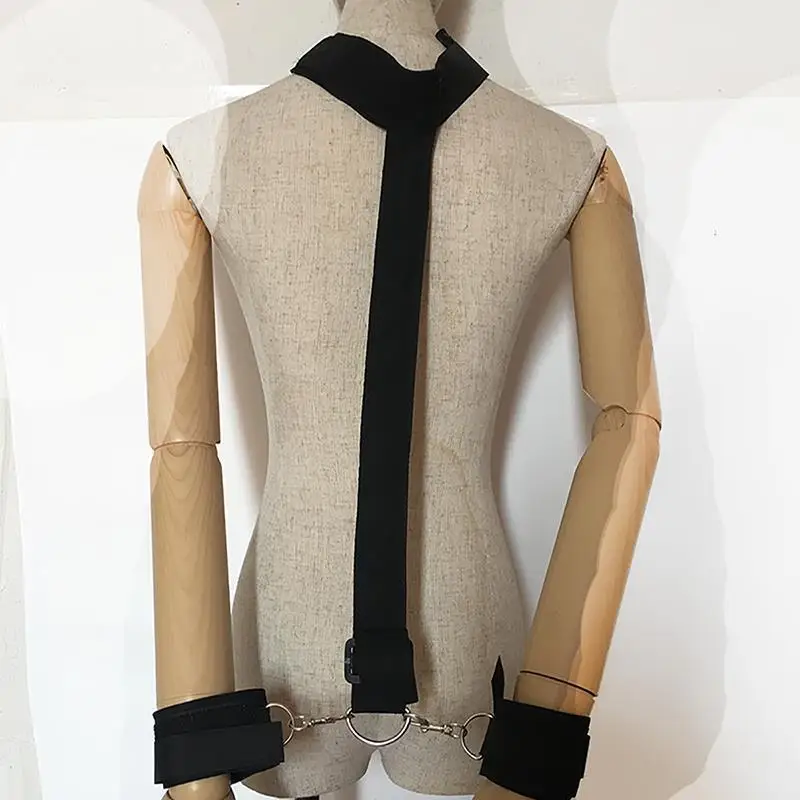 Chinese BDSM bondage Neck Collar Handcuffs Set PU Leather Fetish Restraints SM BDSM Sex Bondage for Women