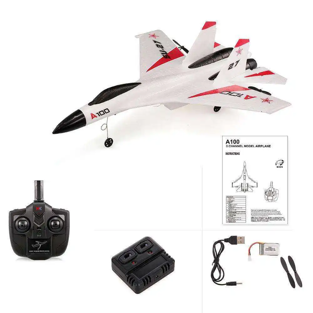 A100 J11 A100-SU27 EPP 2.4G 3CH RC Airplane Fixed 340mm Wingspan Wing Aircraft Built-In Gyro Grey RTF RC Plane