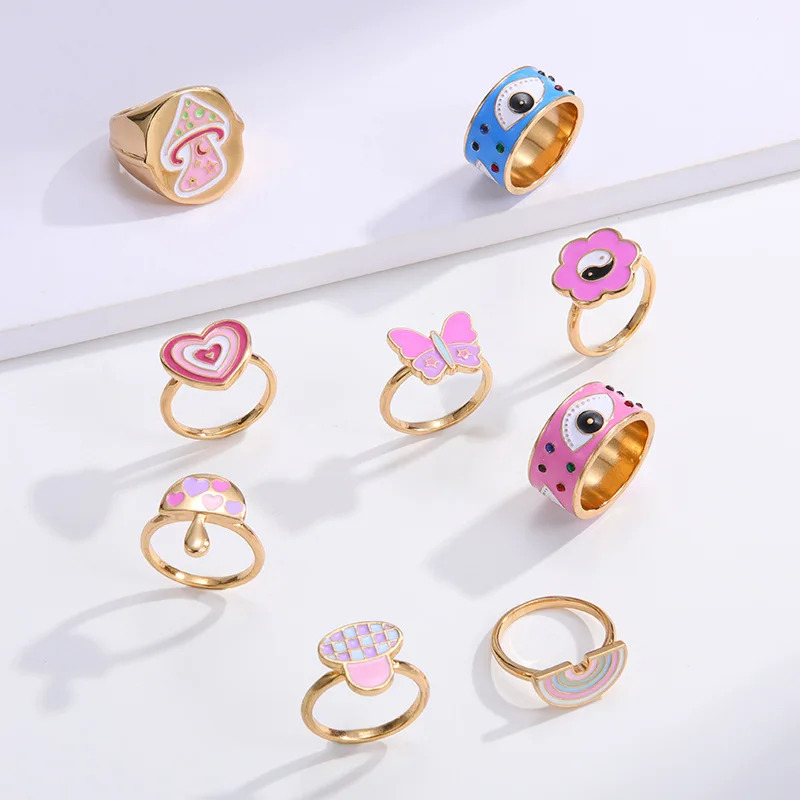 Designed  Spring Summer New Design 14K gold plated rings men 3pcs ring set Big Size Women Chunky Cluster pearl Beaded rings