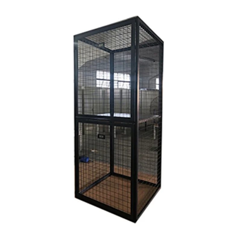 Customize 4 doors with black color and powder coating steel tube mesh locker for warehouse storage